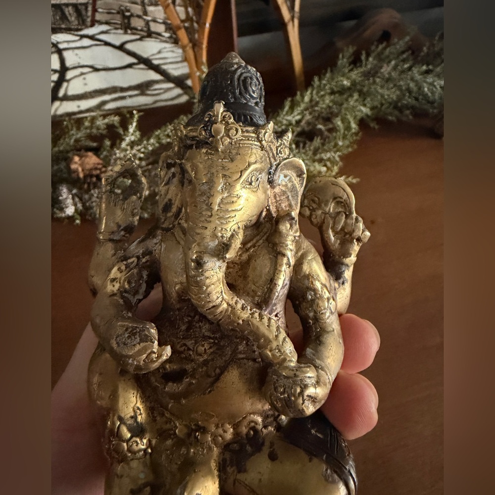 Brass Ganesha Statue – 5” Tall - Picture 3 of 5